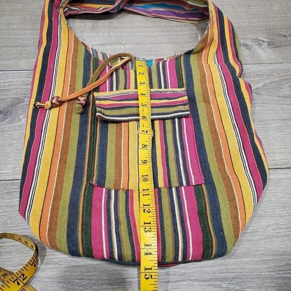 Lungta Imports Women's Multi-Colored Crossbody Bag Made In India Full Strap Boho - Picture 9 of 15